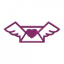 Heart Message Box With Wings Embroidery