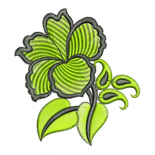 Hibiscus Applique Embroidery Design 25152