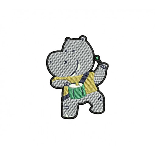Hippo Machine Embroidery Design