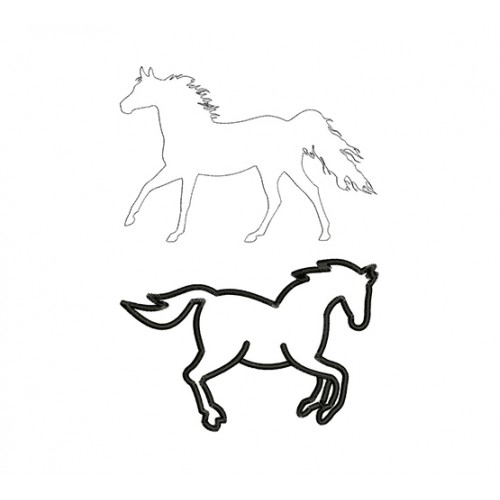 Horse Outline Embroidery Design