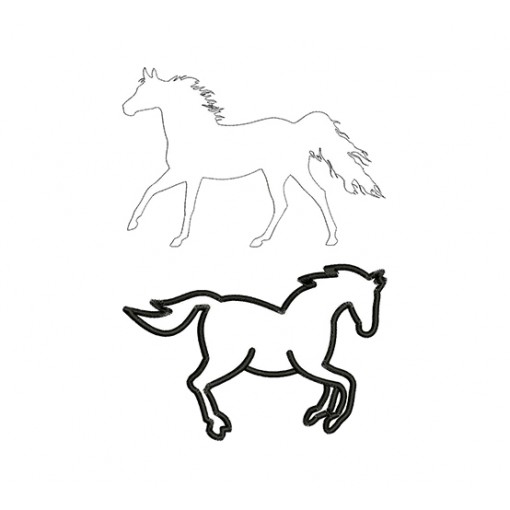 Horse Outline Embroidery Design Horse Outline Embroidery Design