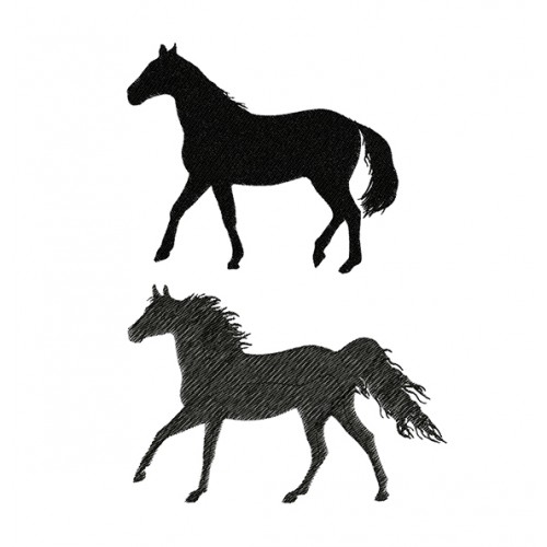 Horse Silhouette Embroidery Design