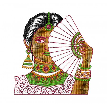 Indian Bride Embroidery Design