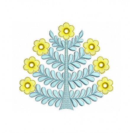 Indian Mughal Flower Embroidery Motif