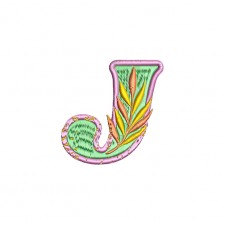 J Letter Embroidery Design