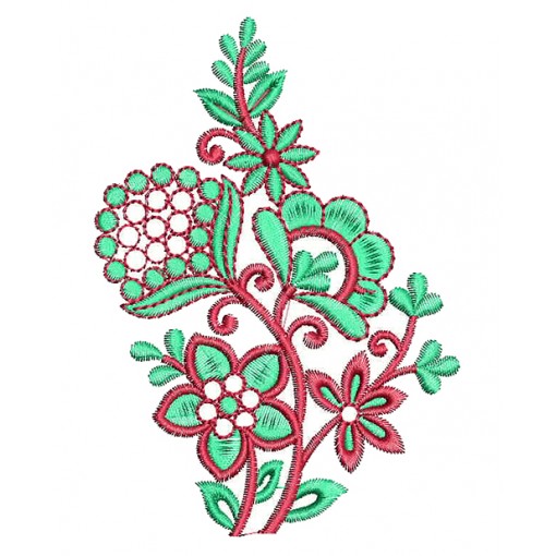 Jacobean Floral Patch Embroidery
