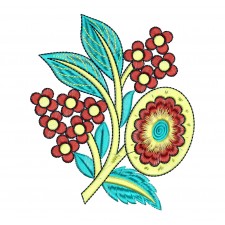 Jean Jacket Applique Flowers Embroidery Design