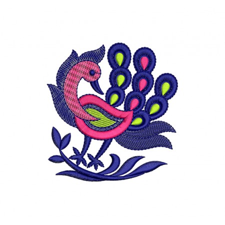 Kalamkari Peacock Embroidery Design