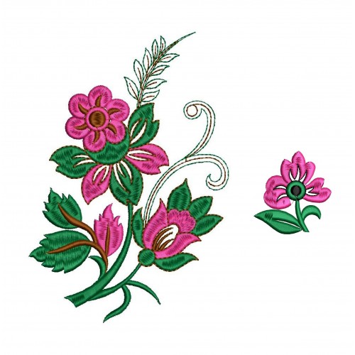 Kashmiri Flower Applique Embroidery Design 16432