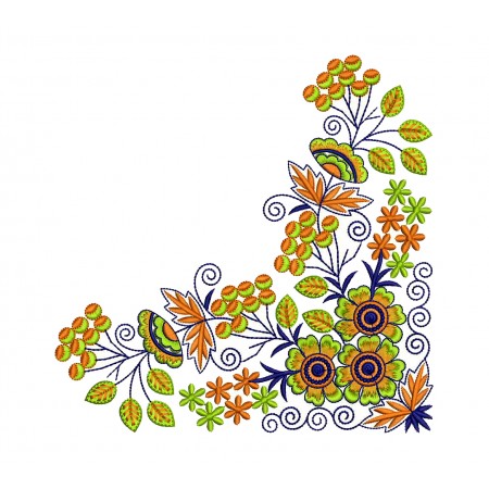 Kashubian Floral Folk Corner Embroidery