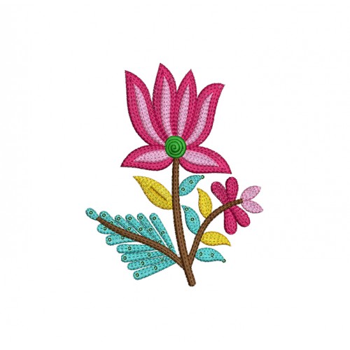 Latest Lotus Embroidery Pattern