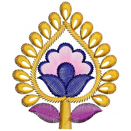 Leaf Style Applique Embroidery Design 25720