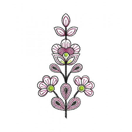 Leafy Vine Embroidery Design