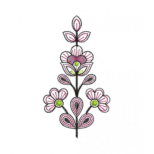 Leafy Vine Embroidery Design