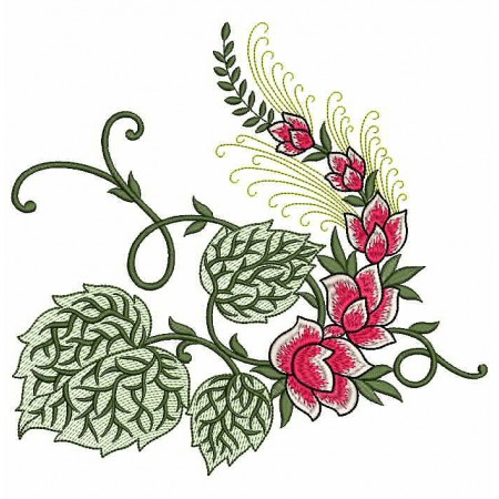Leafy Vines Applique Embroidery Design 24876