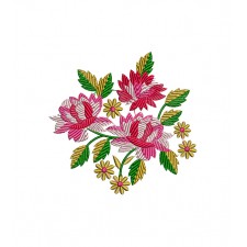 Lotus Embroidery Patch For A Line Kurta
