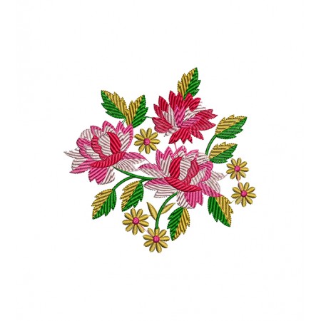 Lotus Embroidery Patch For A Line Kurta