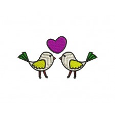 Love Bird Embroidery Design For Crop Tops