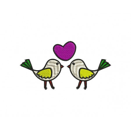 Love Bird Embroidery Design For Crop Tops
