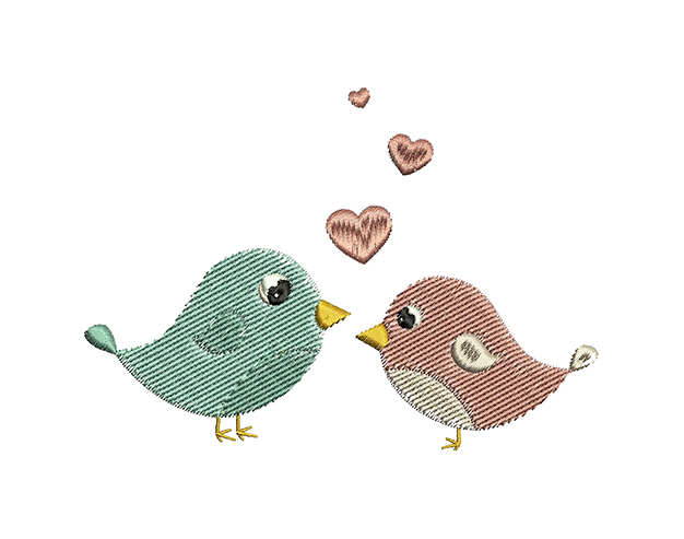 Love Birds Machin Embroidery Design
