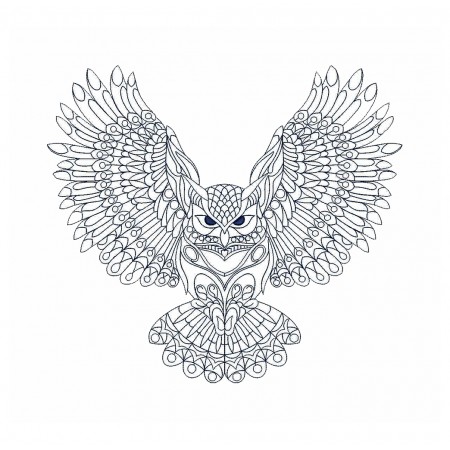 Mandala Owl Flying Embroidery Design