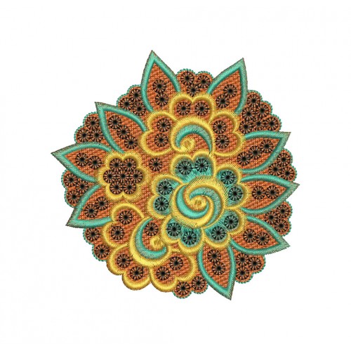 Mandala Style Applique Embroidery Design