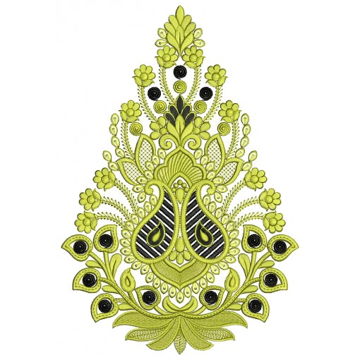 Mango Shape Applique In Embroidery 25966