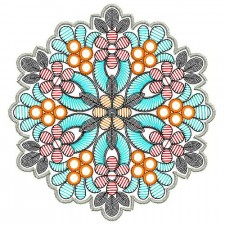 Mirror work Round Shape Applique Embroidery Design 24719
