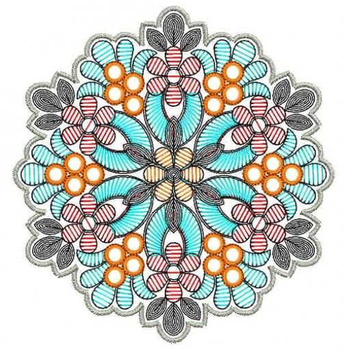 Mirror work Round Shape Applique Embroidery Design 24719