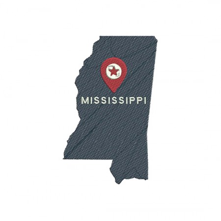 Mississippi State Embroidery Design