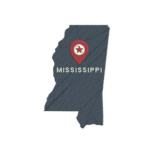 Mississippi State Embroidery Design