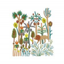 Modern Landscape Forest Embroidery Design (9 Colors, 20.5cm x 17.8cm)