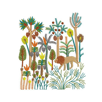 Modern Landscape Forest Embroidery Design