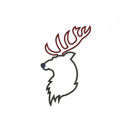 Moose Head Applique Design