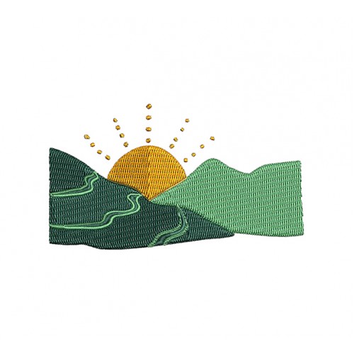 Mountain Sunrise Embroidery Pattern