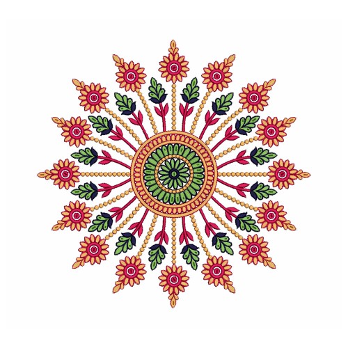 Neon Mandala Embroidery Pattern