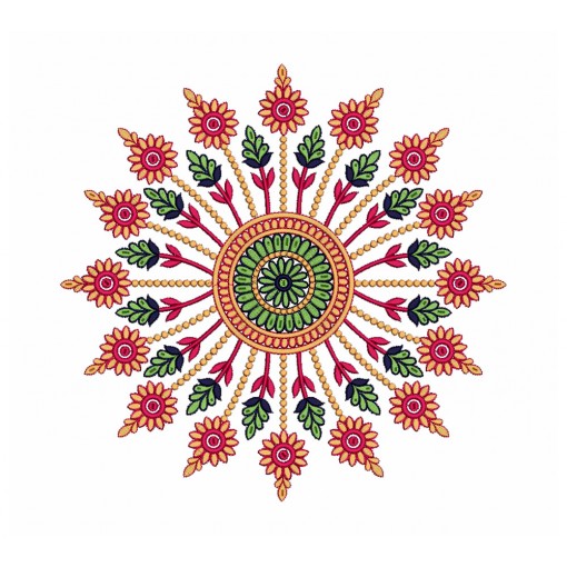 Neon Mandala Embroidery Pattern