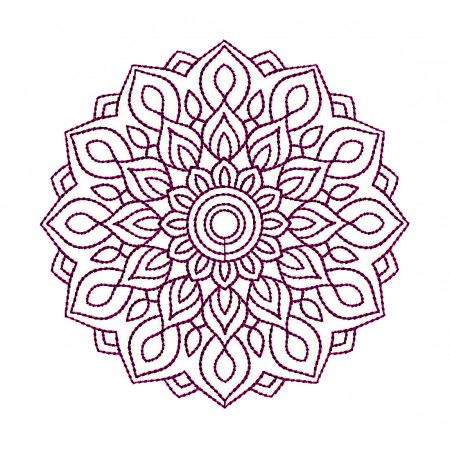 Neon Mandala Embroidery Design