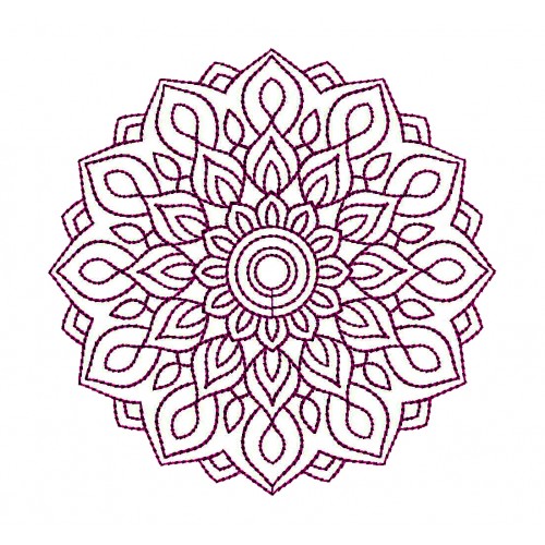 Neon Mandala Embroidery Design