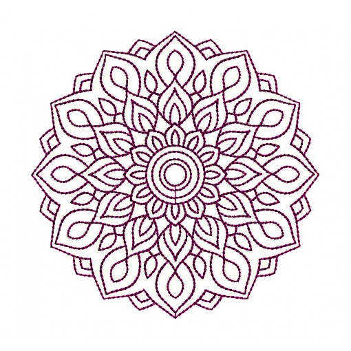 Neon Mandala Embroidery Design