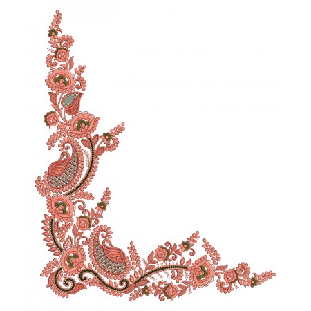 Paisley Flower Applique Embroidery Design 25390