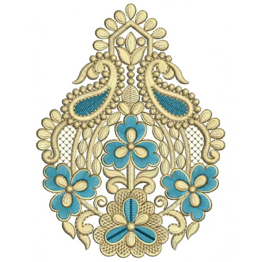 Paisley Style Applique Embroidery Design 25375