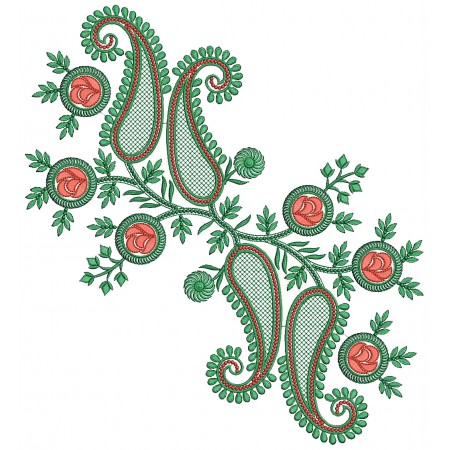 Paisley Style Applique Embroidery Design 25968