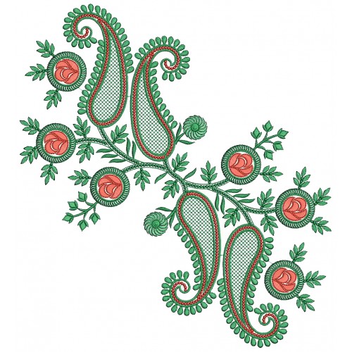 Paisley Style Applique Embroidery Design 25968