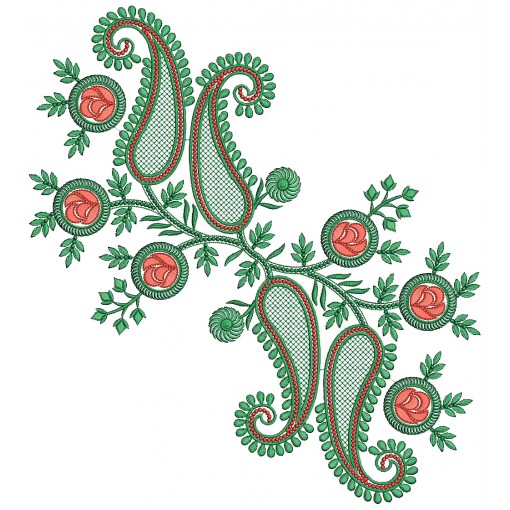 Paisley Style Applique Embroidery Design 25968