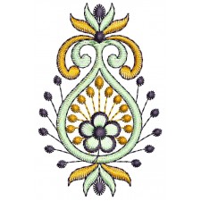 Paisley Style Embroidery Applique Design 26138