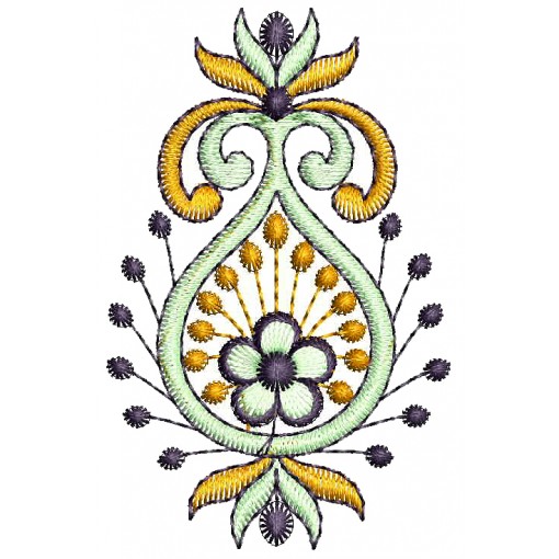 Paisley Style Embroidery Applique Design 26138
