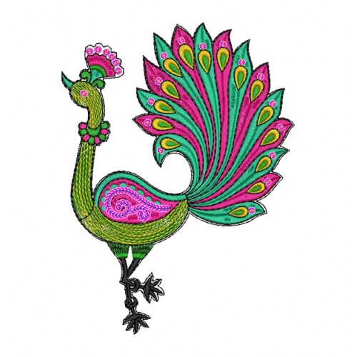 Peacock Applique Design Embroidery