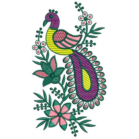 Peacock Applique Embroidery Design 25867