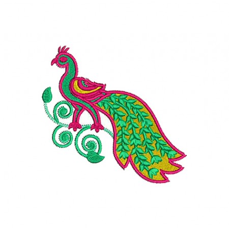 Peacock Applique Embroidery Design